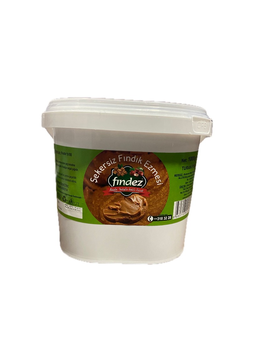 1 KG ŞEKERSİZ FINDIK EZMESİ PLASTİK AMBALAJ